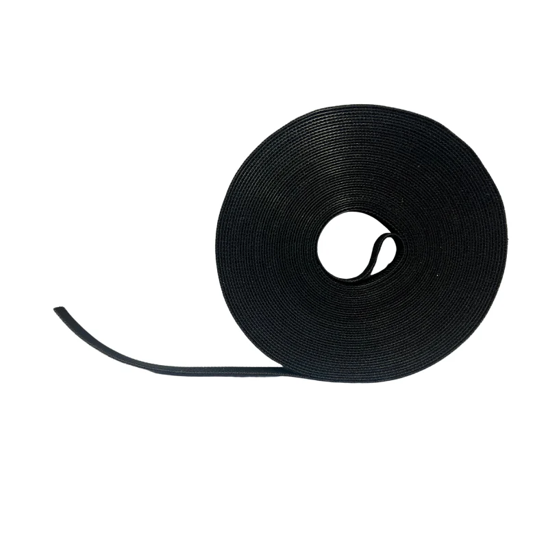 10M Hook and Loop Reusable Cable Tie Roll - Cable Management 10mm Width | Black