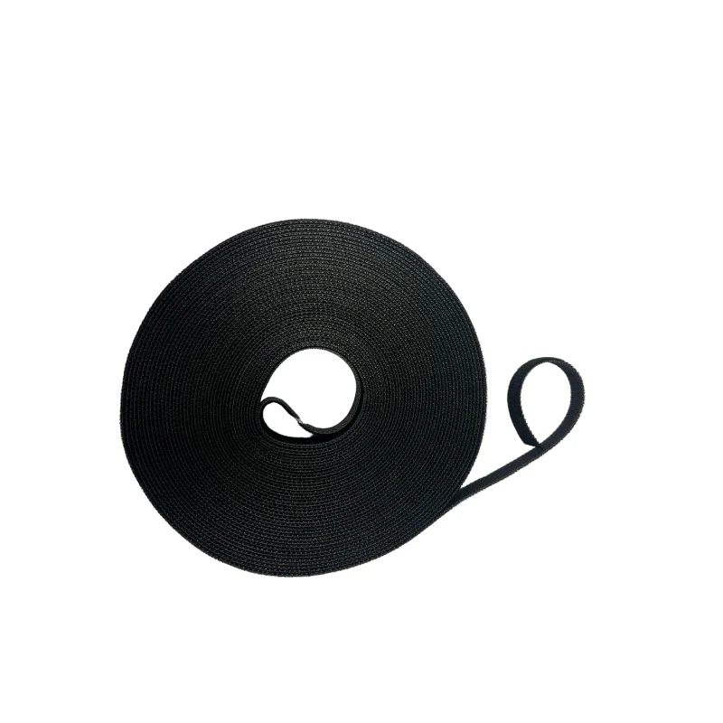 10M Hook and Loop Reusable Cable Tie Roll - Cable Management 10mm Width | Black - Image 2