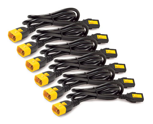 APC AP8704S-WW | NetShelter Power Cord Kit 6-Pack, Locking C13 to C14, 1.2m Length, Rack Power Distribution