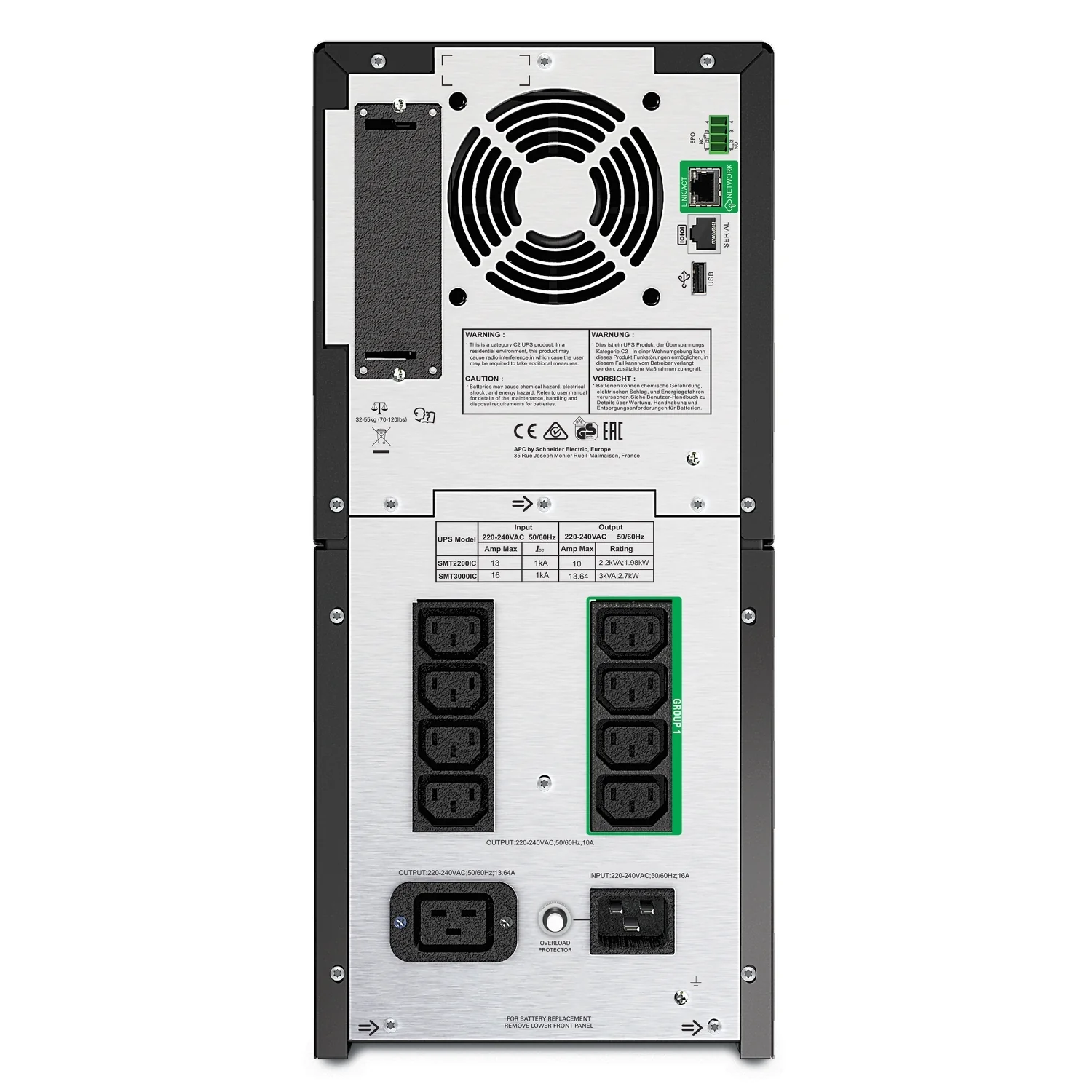 APC SMT3000IC | SMT Series Smart-UPS, 3000VA/2700W, 8x C13, 1x C19, USB, SmartConnect, 240V