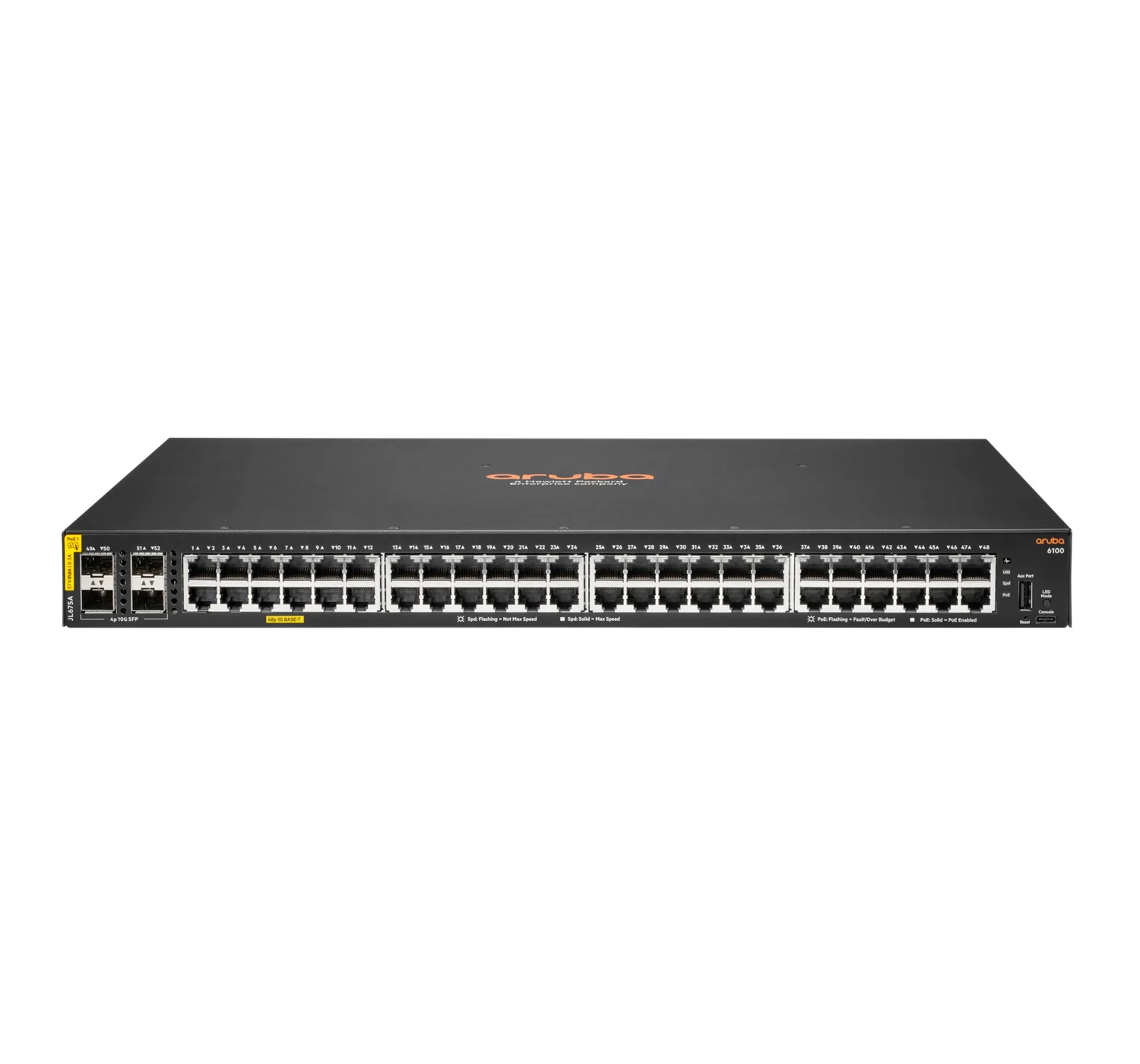 Aruba JL675A#ABG | CX 6100 | 48G Class4 PoE 4SFP+ 370W L3 Managed Switch