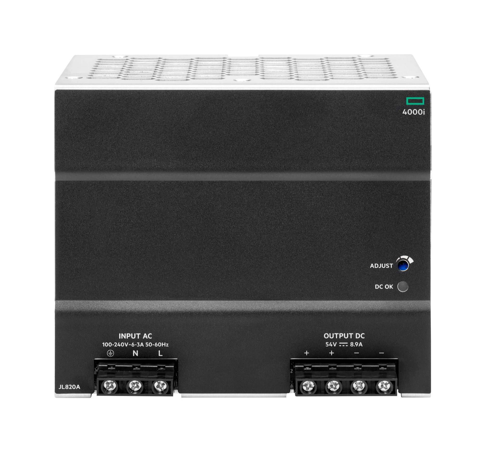 Aruba JL820A | 54VDC 480W Power Supply, DIN Mount, CX 4100i Series