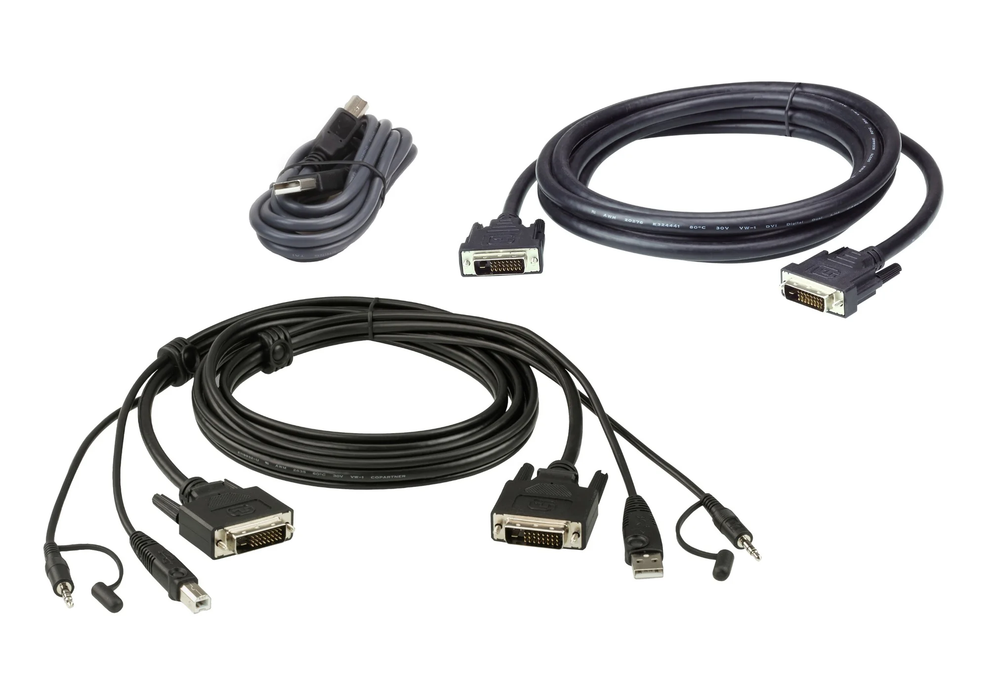 ATEN 2L-7D02UDX3 | Secure KVM Cable Kit, Secure KVM Dual-Display DVI-D Dual-Link USB Cable Kit, 1.8m
