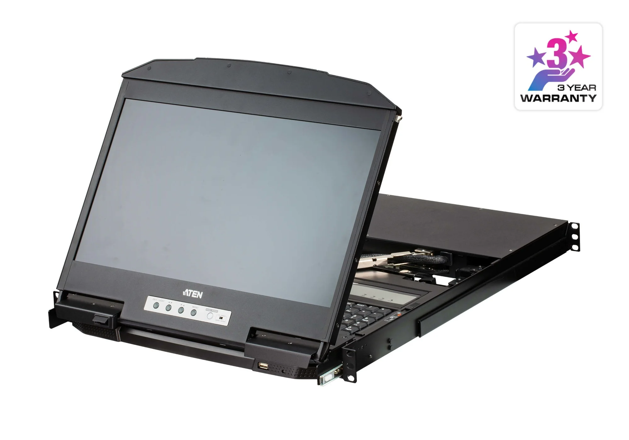 ATEN CL3884NW-ATA-AU | CL3884NW Dual-Rail LCD KVM Switch, 4 x HDMI, 18.5" Short-Depth