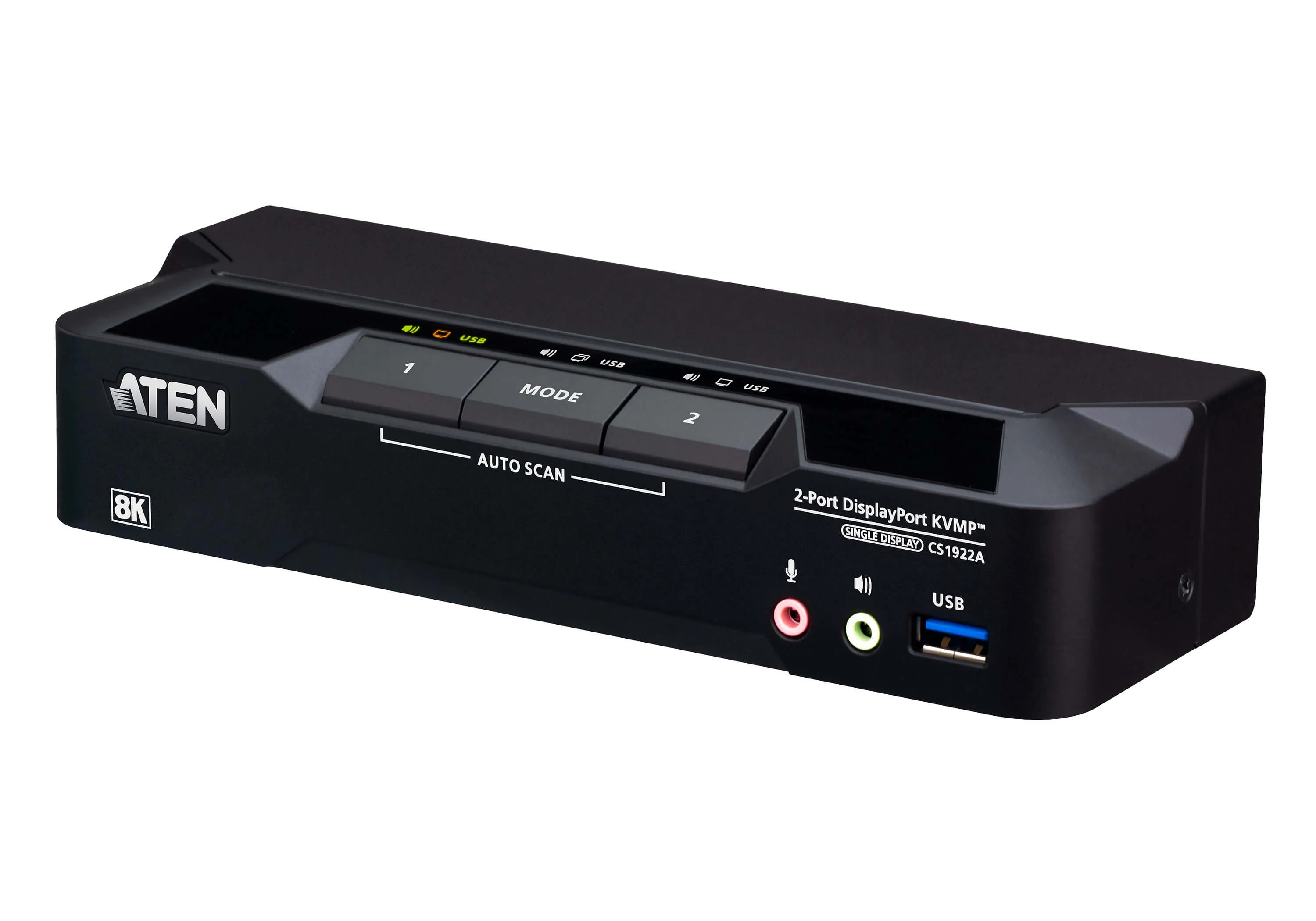 ATEN CS1922A-AT-U | CS1922A 2-Port DisplayPort 1.4 KVMP Switch, 8K, USB 3.0, Audio