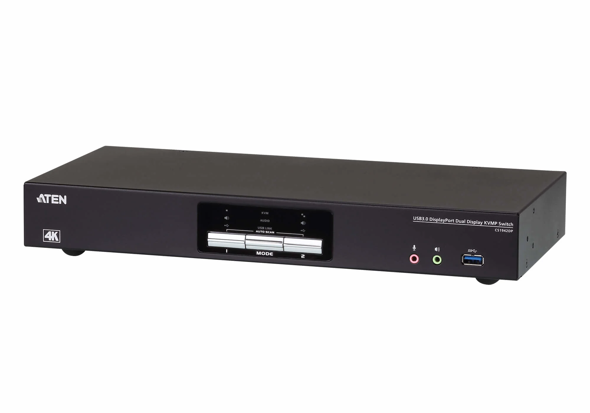 ATEN CS1942DP-AT-U | CS1942DP Dual-View DisplayPort KVMP, 2-Port, 4K@60, USB 3.0, Audio