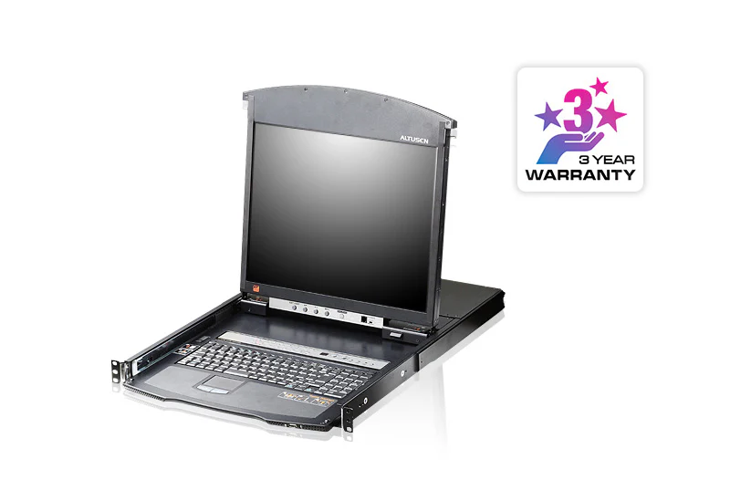 ATEN KL1508AIN-AXA-AU | KL1508AiN Dual-Rail KVM over IP, 8 x Cat5e/6, 19" LCD, 1 local + 1 remote