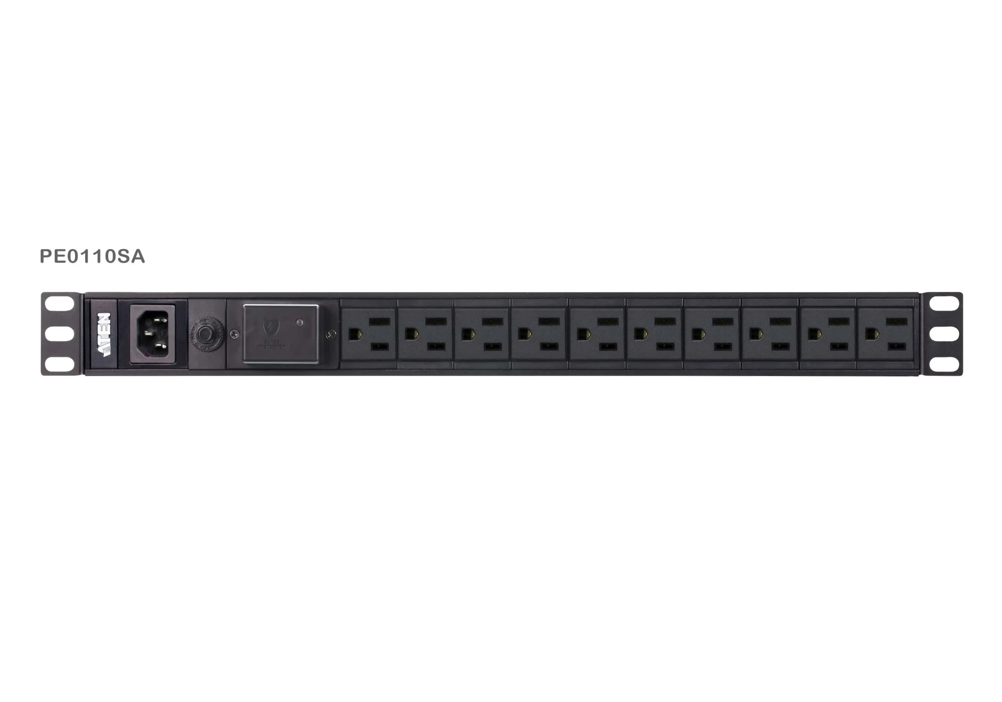 ATEN PE0110SG-AT-G | PE0110SG 1U Basic PDU, 10 x IEC C13, 10A, Surge Protection