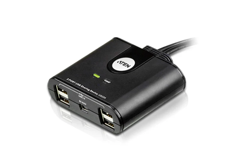 ATEN US224-AT | US224 2-Port USB 2.0 USB Switch, 2 x PCs, 4 x USB, Remote Selector