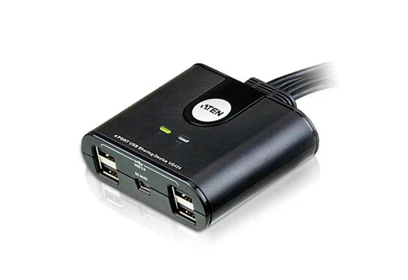 ATEN US424-AT | US424 4x4 USB 2.0 Peripheral Switch, Remote Port Selector, 480 Mb/s