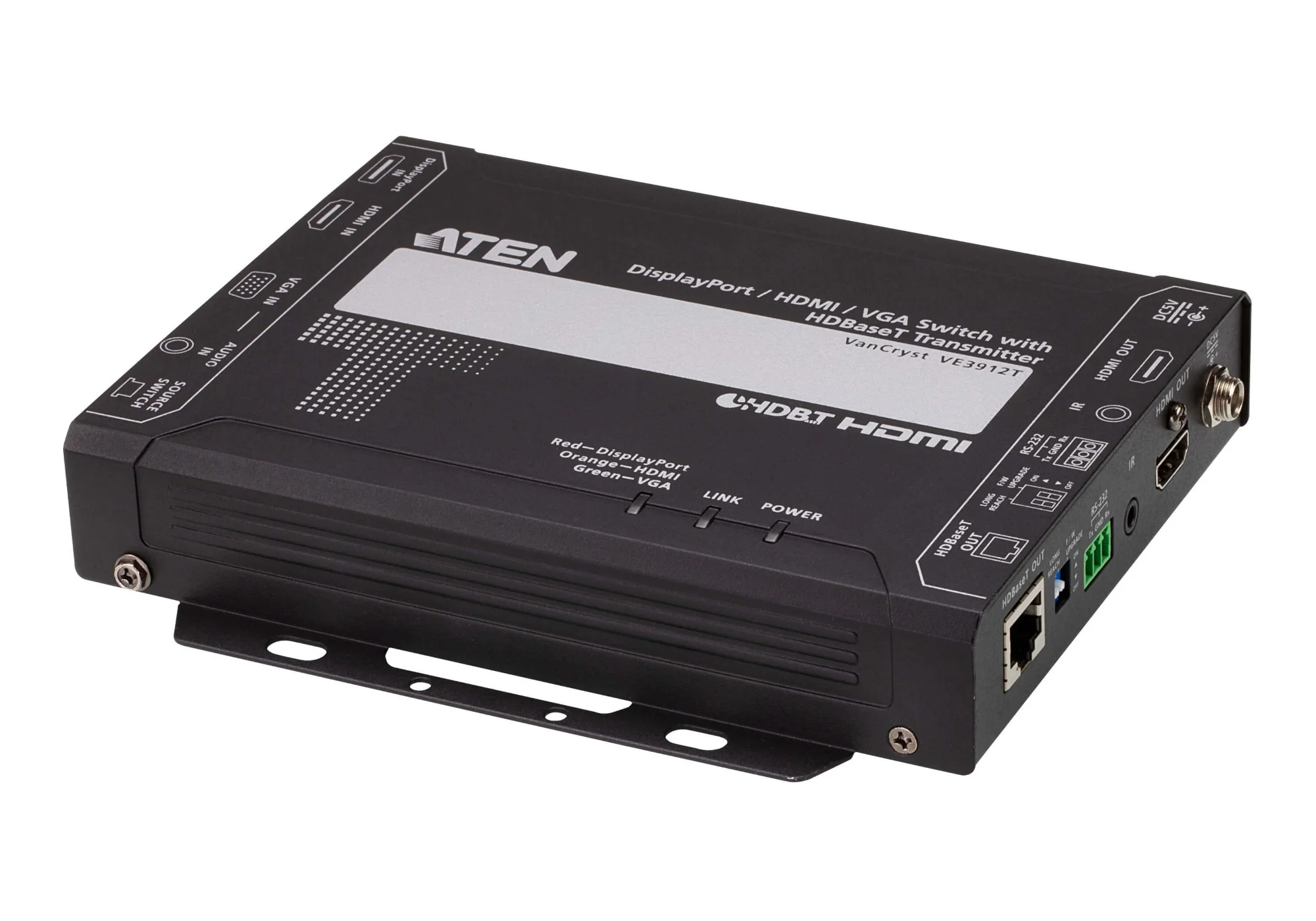ATEN VE3912T-AT-U | VE3912T 4K DP/HDMI/VGA HDBaseT Transmitter Switch, 100 m, PoH
