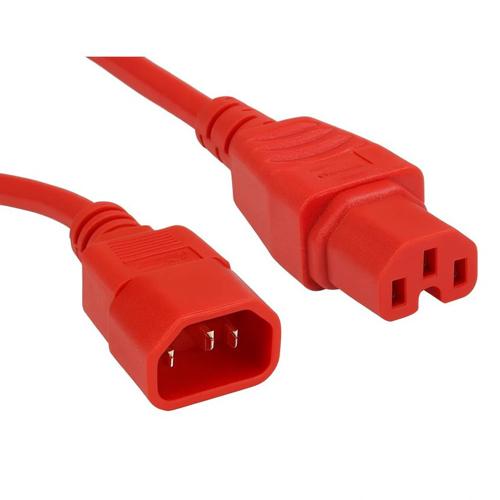 IEC C14 to C15 Power Cable | 250V | High-Temp Rated | 1-5m | Black, Red, Blue - Image 3