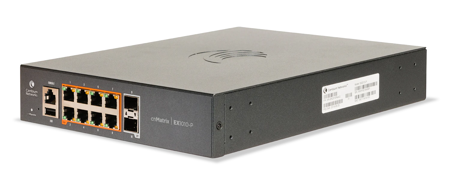 Cambium Networks MX-EX1010PXA-0 | cnMatrix EX1010-P 8 x 1GbE PoE Ports, 2 x SFP Uplinks, 1U Switch - Image 5