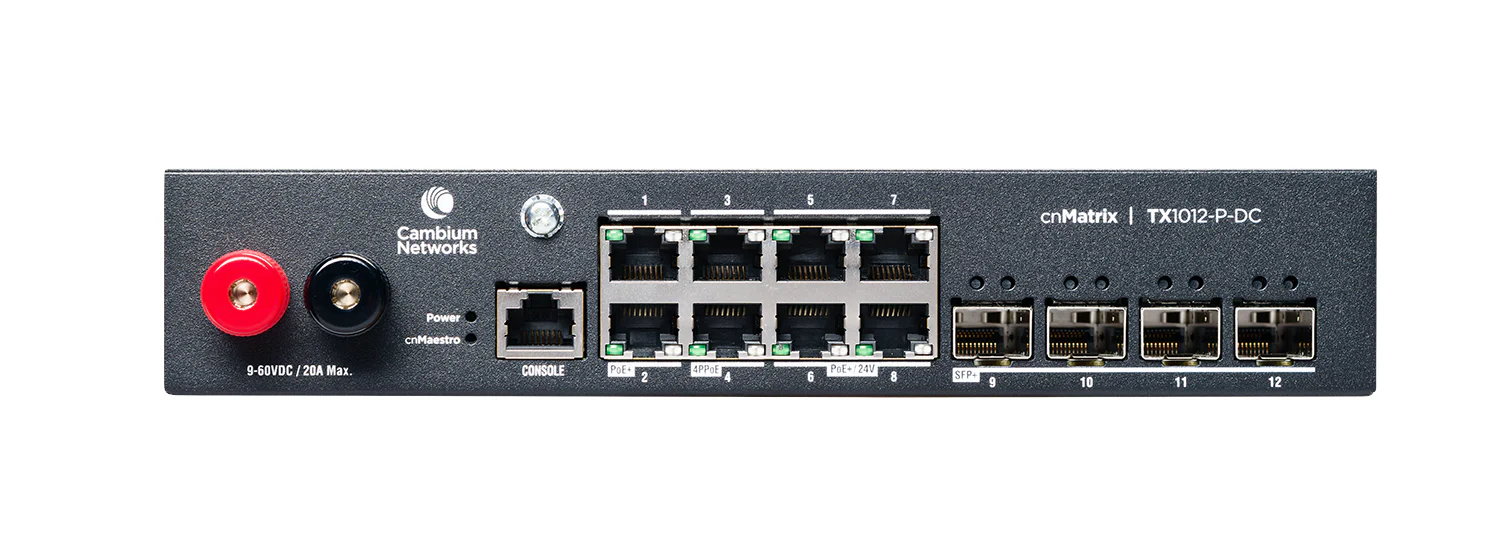 Cambium Networks MXTX1012GXPA20 | cnMatrix TX1012-P-DC Managed L2/L3 Switch, 12 x 1GbE PoE Ports, 240V - Image 3