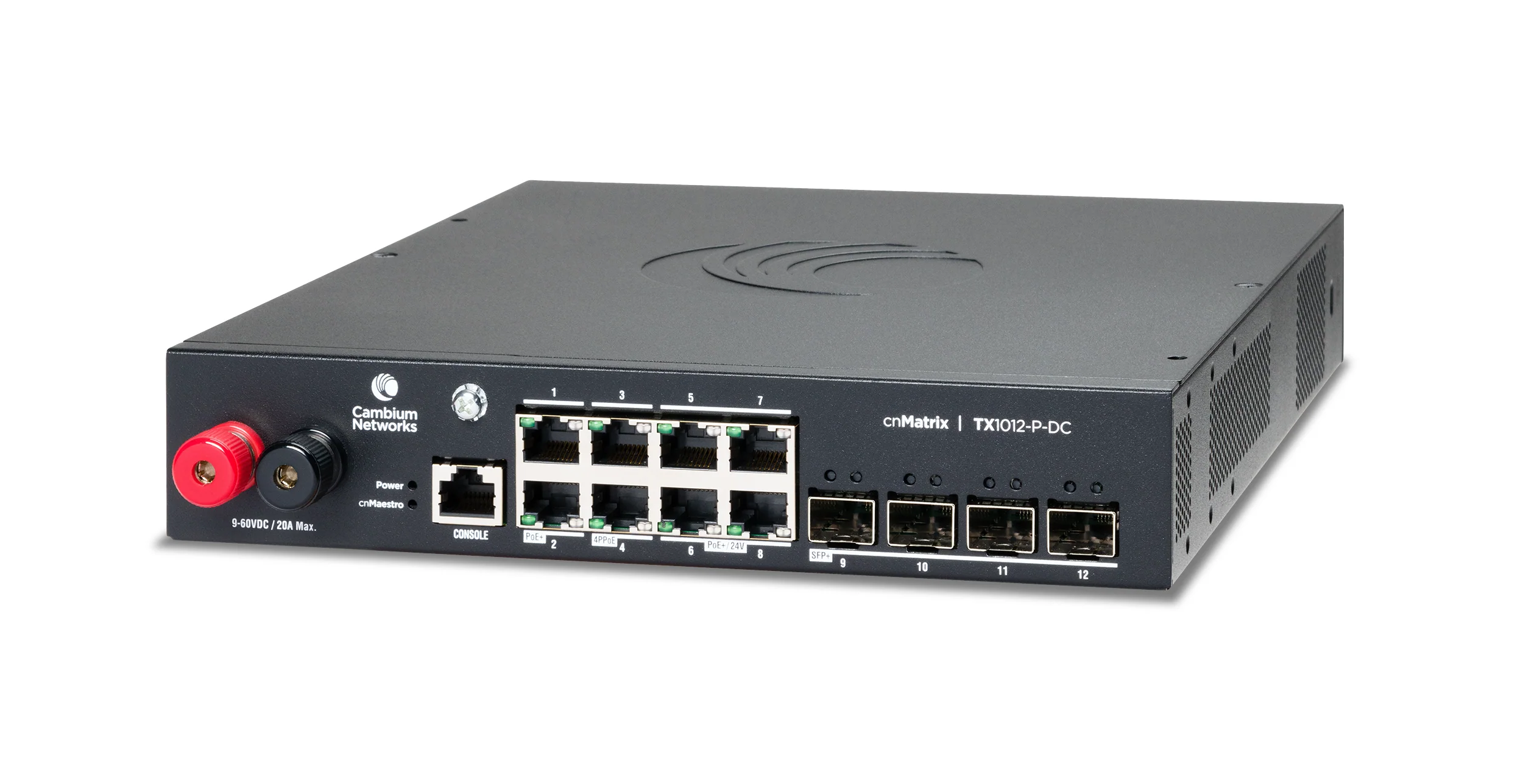 Cambium Networks MXTX1012GXPA20 | cnMatrix TX1012-P-DC Managed L2/L3 Switch, 12 x 1GbE PoE Ports, 240V - Image 4