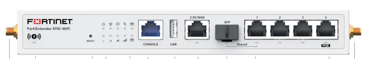 Fortinet FEX-511G-WIFI-N | 5G WAN Router, Dual SIM, 2.5GbE, GbE Combo, eSIM Support