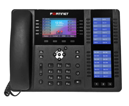 Fortinet FON-580B | FortiFone-580B IP Phone, 4.3" Main Screen, Dual 3.5" Screens, 96 Programmable Keys, PoE, 10/100/1000 LAN