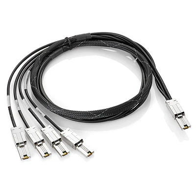HPE AN975A | 2m Mini-SAS to 4x1 Mini-SAS Cable, Black, High-Performance