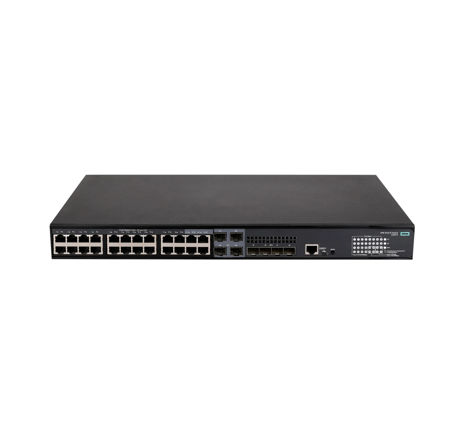 HPE JL827A#ABG | 5140 24G PoE+ 4SFP+ EI Managed L3 Switch, 1U Rackmount