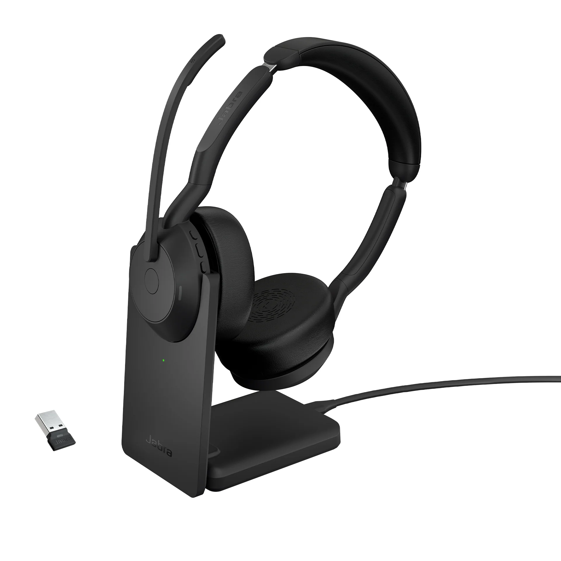 Jabra 25599-989-989 | Evolve2 55 UC Stereo Headset, Bluetooth, ANC, w/Charging Stand