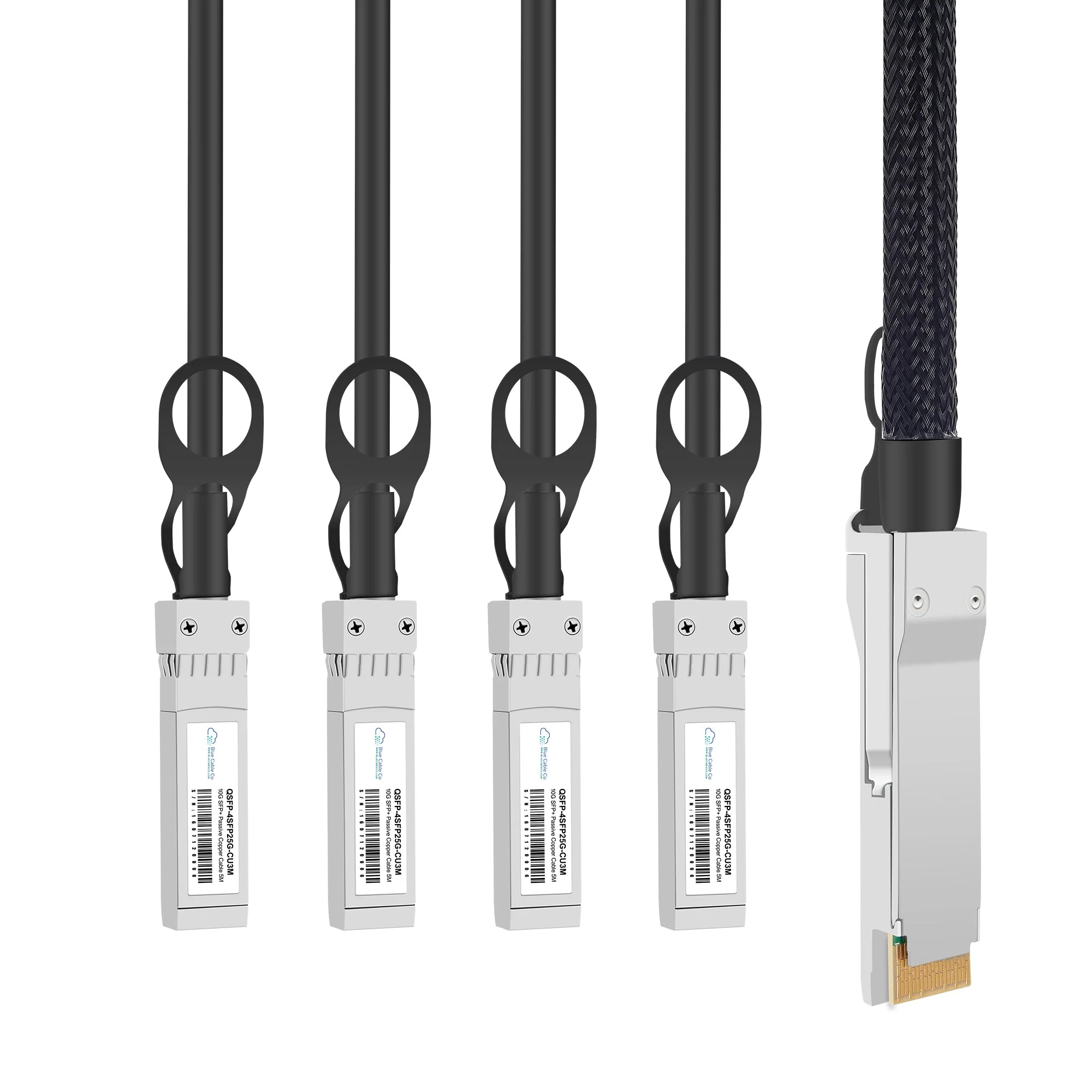 JL283A-BCC | Aruba Compatible 100GB QSFP to 4 x 25GB SFP25G Direct Attach Breakout Cable | 3M