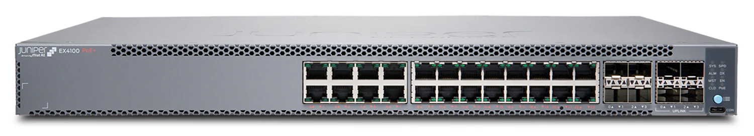 Juniper EX4100-24T | EX4100 Series 24 x 1GbE Ports, 4x10G SFP+ Uplinks, 1U Switch