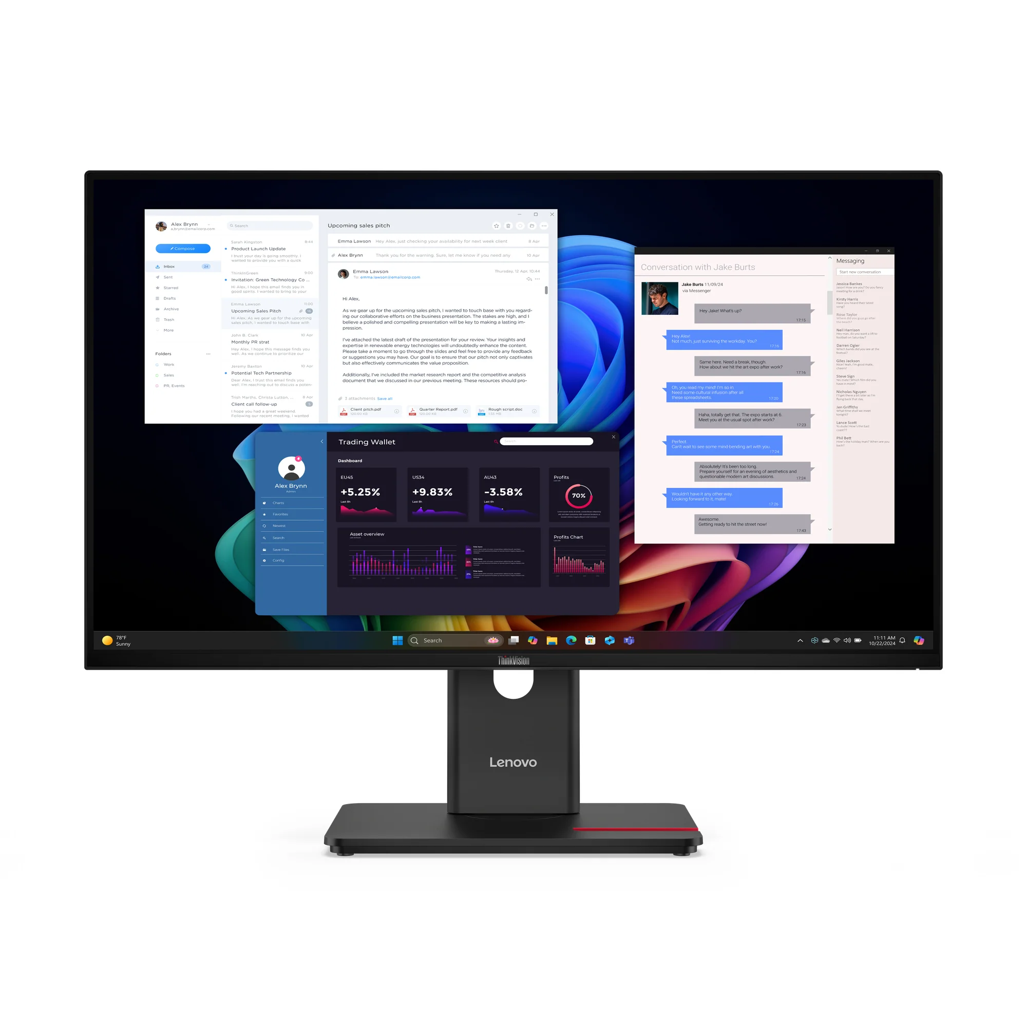 Lenovo 64AFGAR2AU | ThinkVision T27UD-40 27" 4K Ultra HD Monitor, 3840 x 2160, LCD