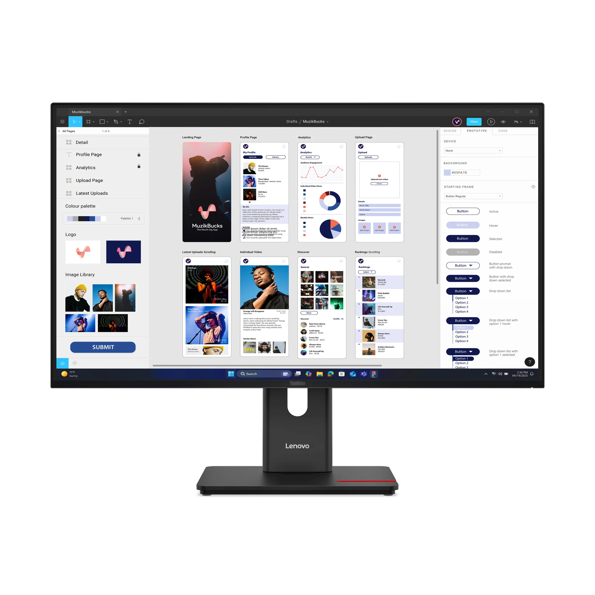 Lenovo 64B0GAR1AU | ThinkVision T32UD-40 31.5" 4K Ultra HD Monitor, 3840 x 2160