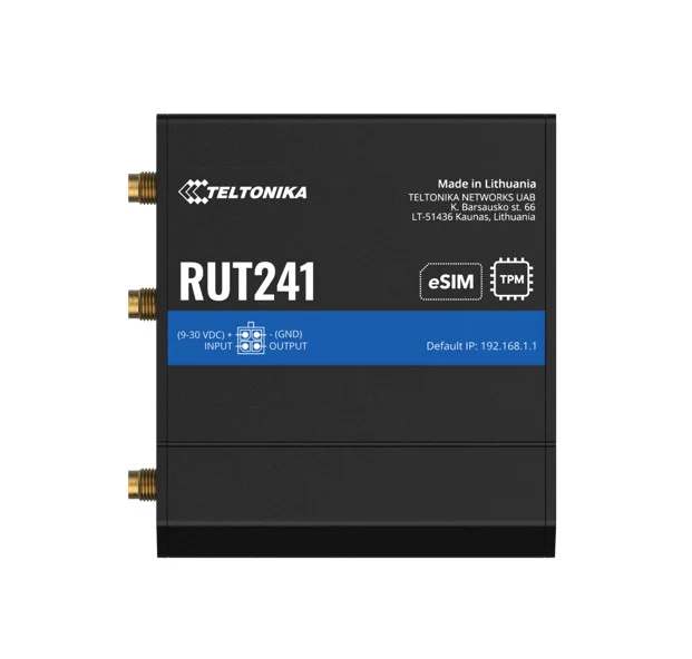Teltonika RUT241235000/RUT241265000 | RUT241 eSIM Industrial 4G Router, Global Version, Instant LTE Failover, PSU Included