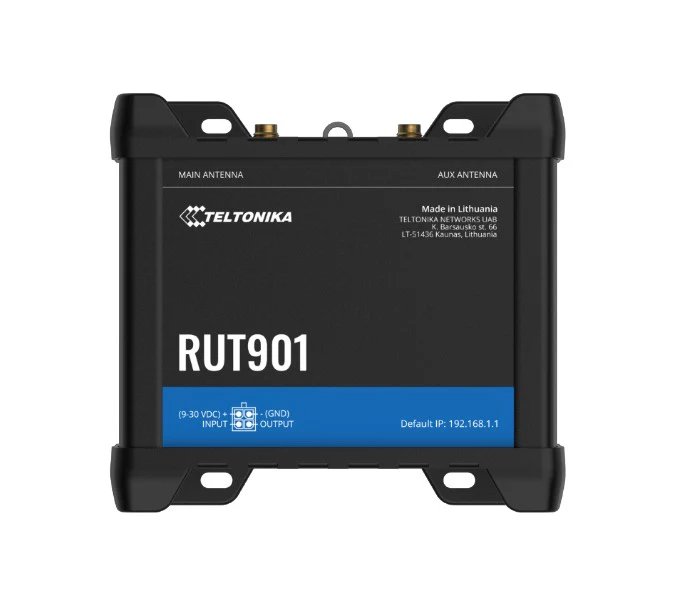 Teltonika RUT901000400 | RUT901 Industrial Cellular Router, 4G LTE, Dual SIM, Wi-Fi, MQTT, Modbus TCP