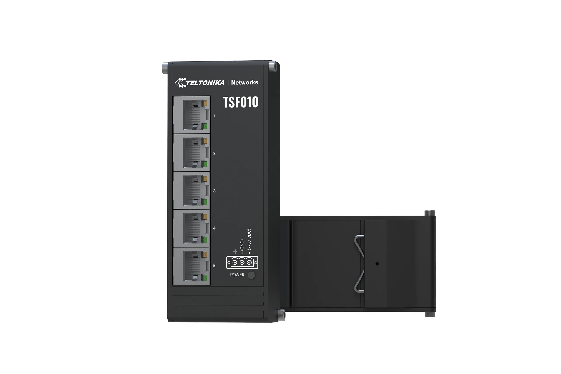 Teltonika TSF010000000 | TSF010 Flat Ethernet Switch, Unmanaged, 8 x 10/100 Fast Ethernet Ports, DIN Rail