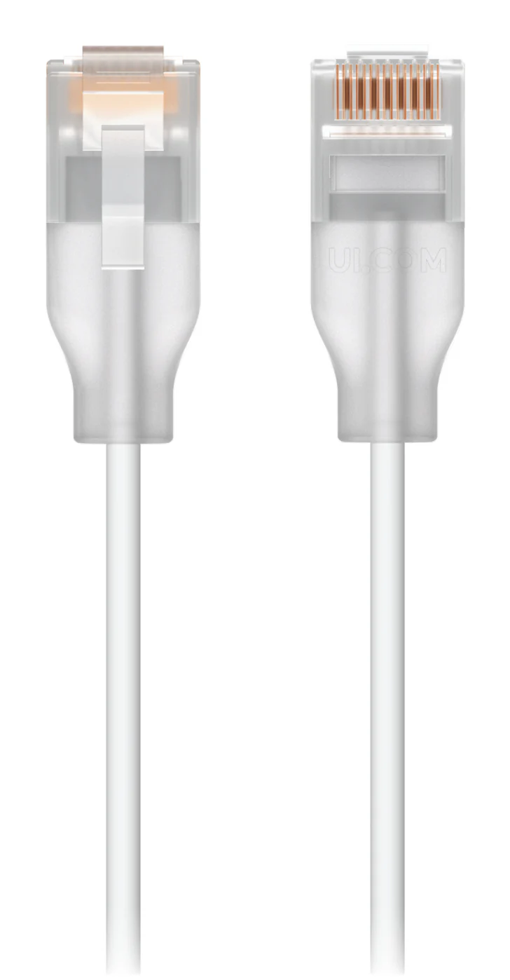 Ubiquiti UACC-CABLE-PATCH-EL-0.3M-W | 3M-W, Cat6 Networking Cable, 0.3m, Translucent White