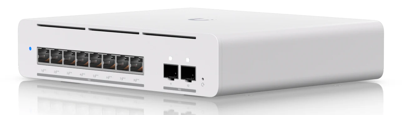 Ubiquiti USW-PRO-XG-8-POE | UniFi Pro XG 8 PoE Managed L2/L3 Switch, 8 x 10G Ethernet Ports, PoE, 240V