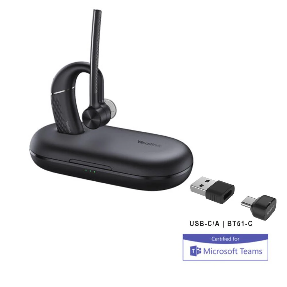 Yealink BH71-P-C/A | BH71-PRO MS Mono BT Headset with Charge Case, BT51 Dongle, USB-C/A Adapter - Image 6