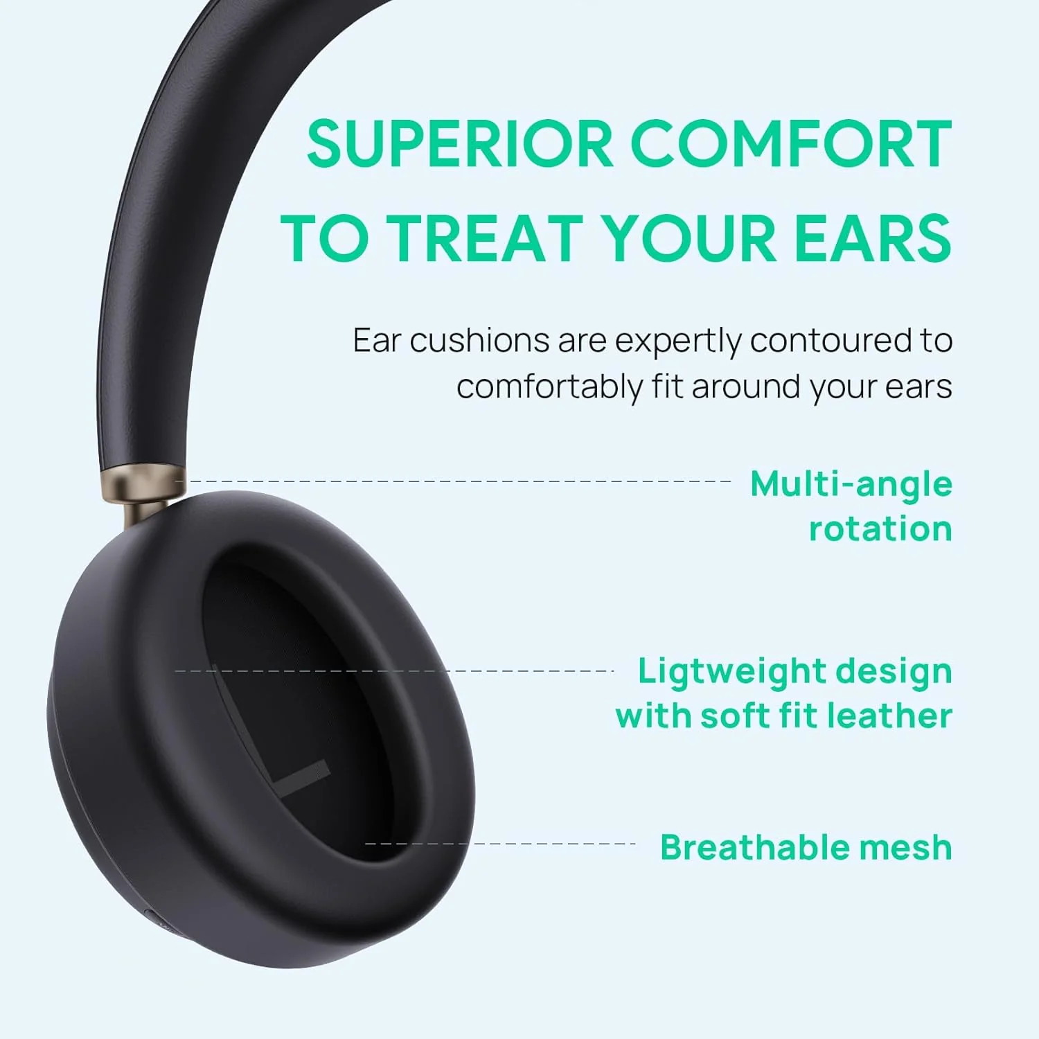 Yealink LEC-BH76P-1PR | BH76 Series Over-the-Ear Black Ear Cushion, 1 Pair - Image 2