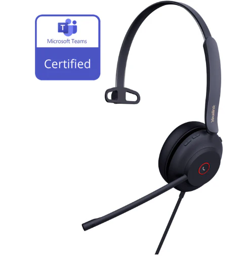 Yealink UH37-M-MS-A | Microsoft Certified Teams USB Wired Headset, Mono, Noise-Cancelling..