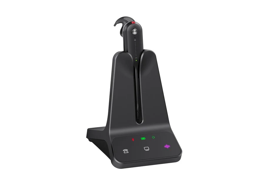 Yealink WH63-E2-UC | WH63 Series Convertible DECT Wireless Headset, 8 Hours Talk Time, 185m Range, Dual Microphone
