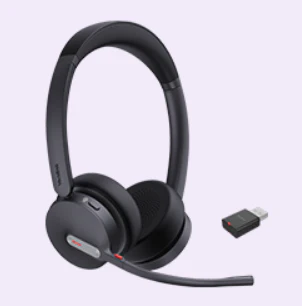Yealink WH64-H-D-UC | WH64 Series Bluetooth DECT Stereo Hybrid Headset, WDD60 DECT Dongle